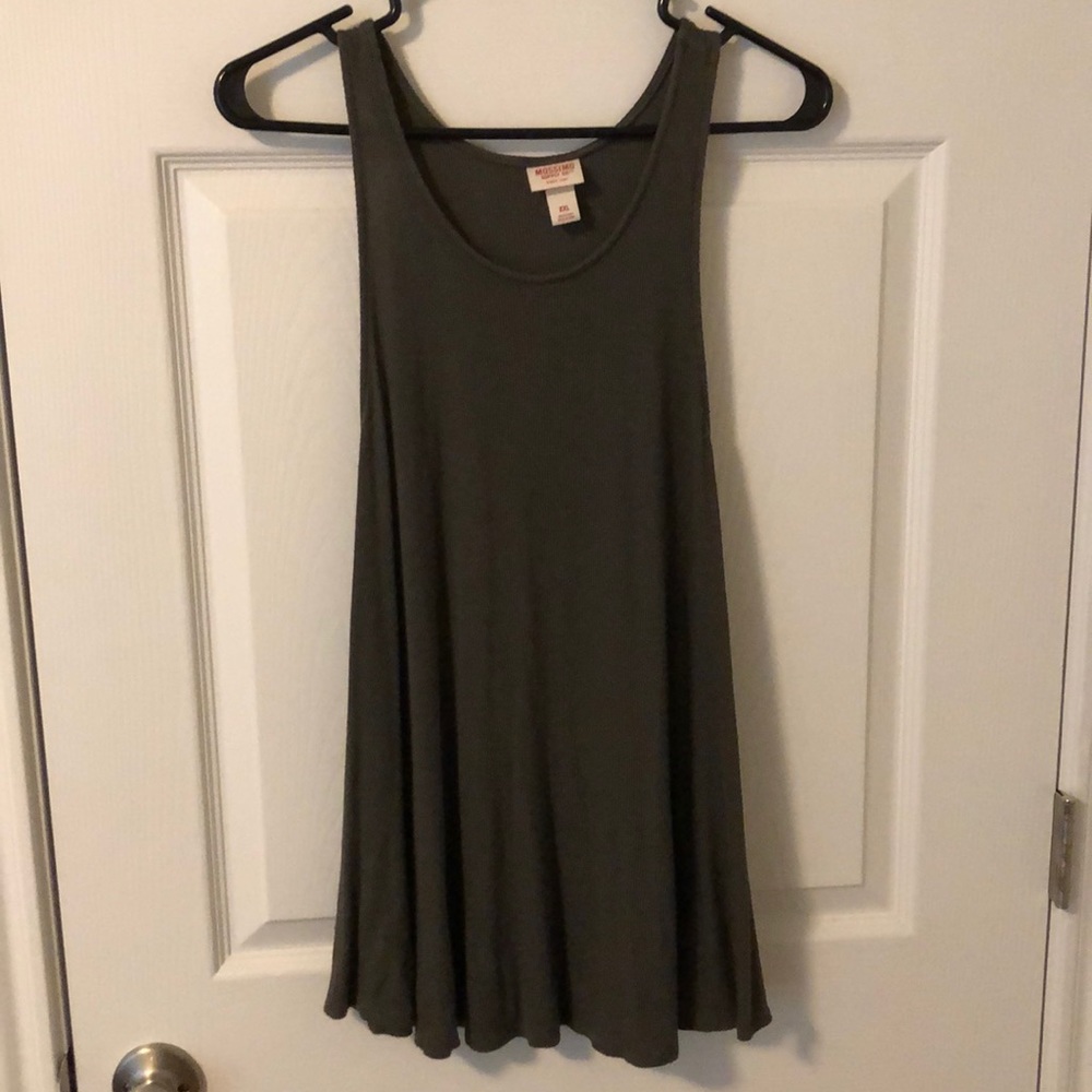 flowy olive green ribbed tank